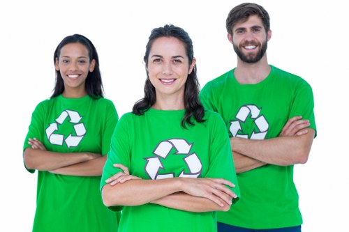 Professional waste collectors managing refuse